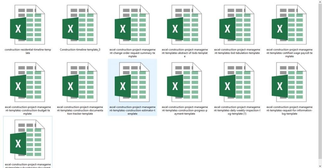 construction project template excel