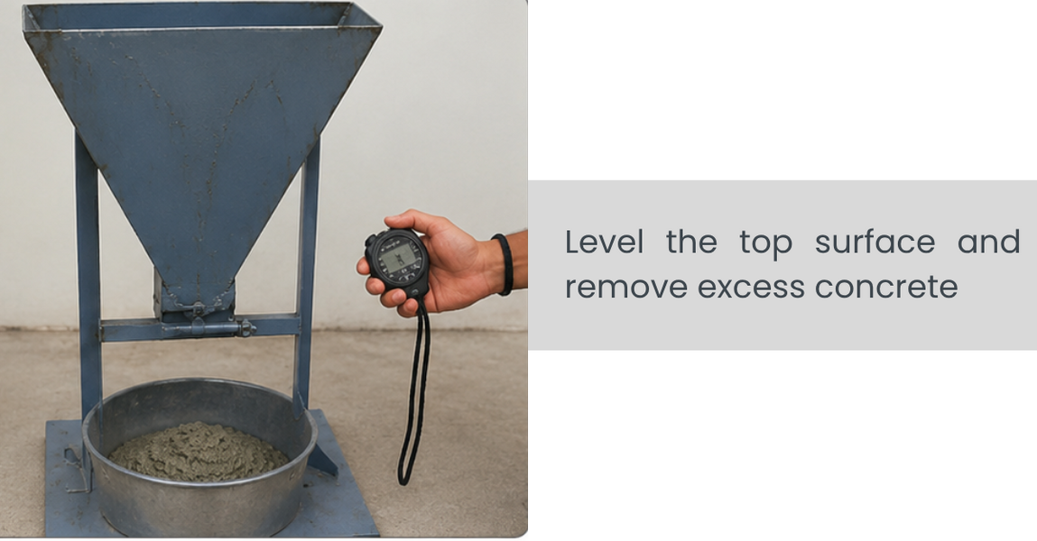 Measure the Total Time for the Complete Flow of Concrete